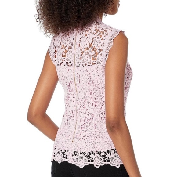 NANETTE LEPORE GORGEOUS SUGAR PLUM LILAC LACE TOP ZIPPER Down Back Lined EUC - Picture 7 of 12